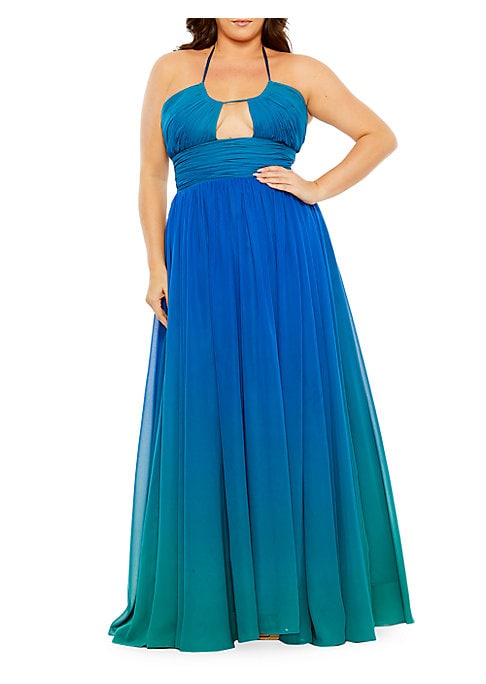 Chic Ombré Halter Gown