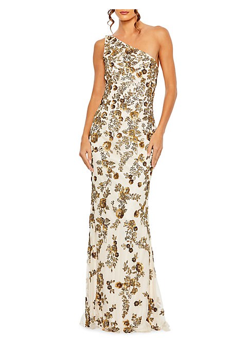 Floral Beaded Evening Dress