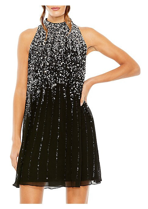 Sparkle Sleeveless Trapeze Dress