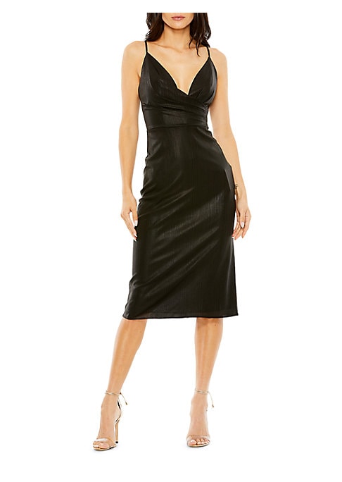 Metallic V-Neck Dress