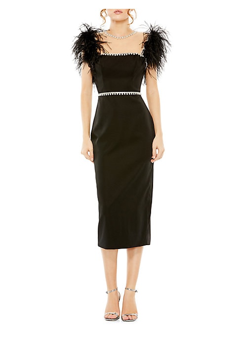 Chic Satin Feather Dress