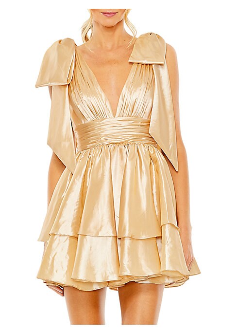 Ruffled Bow Mini Dress