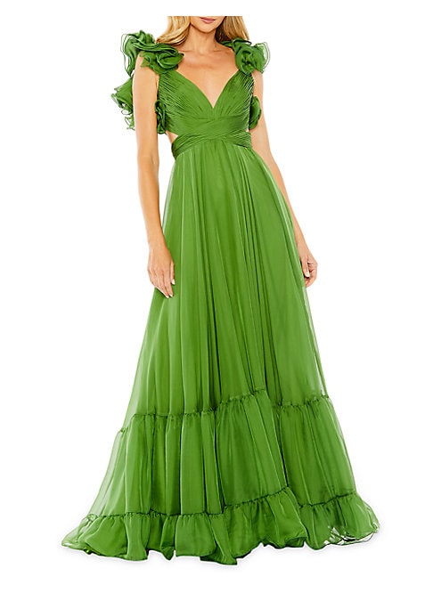 Elegant Chiffon Ruffle Dress