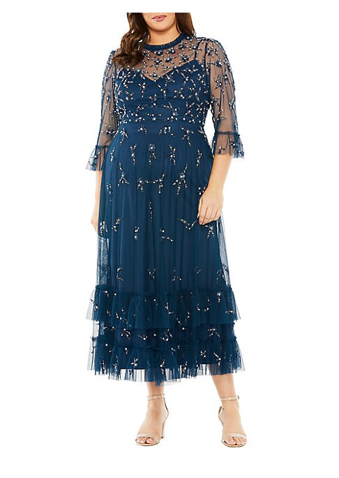 Embellished Flutter Maxi Dress