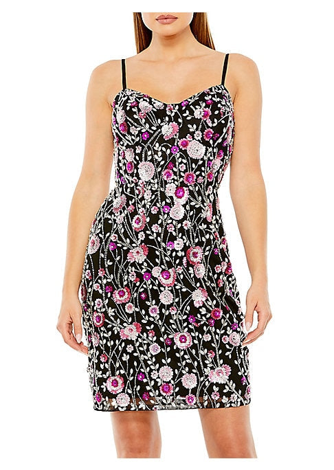 Floral Sequin Mini Dress