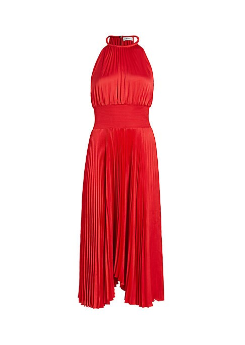 Pleated Charm Midi Dress