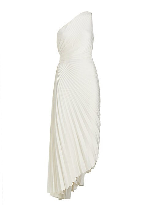 Chic Asymmetrical Pleat Dress