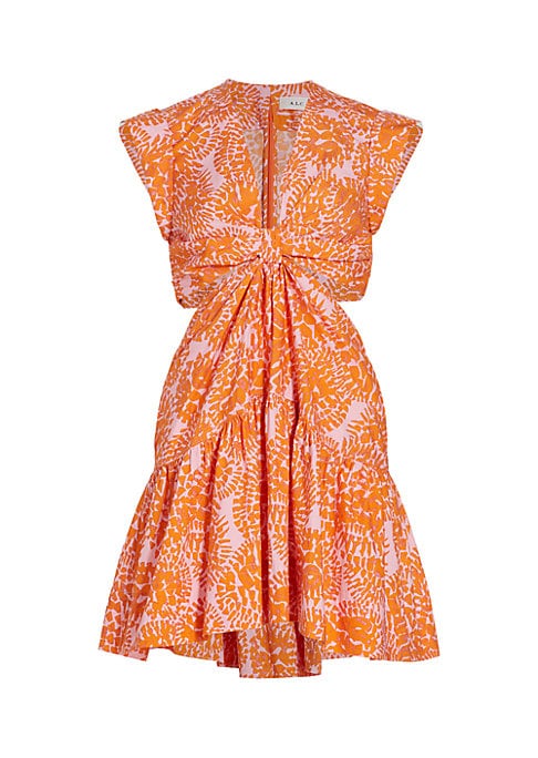 Ruffle Hem Cut-Out Dress