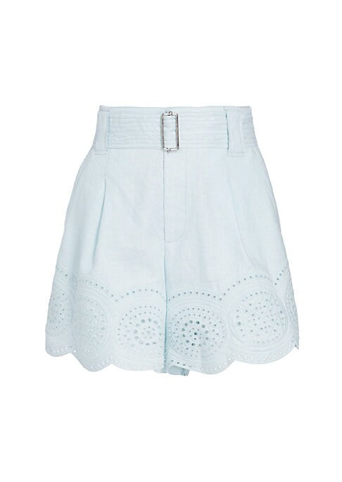 Luxe Eyelet Linen Shorts
