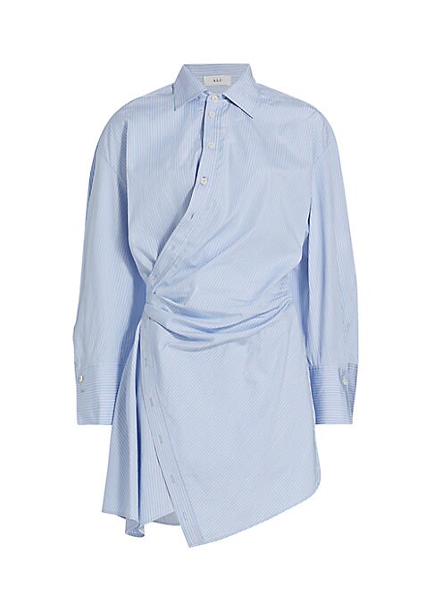 Pinstripe Wrap Mini Dress