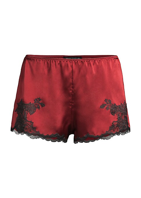 Lace-Trimmed Silk Shorts