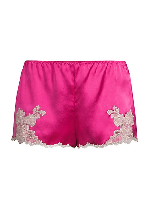Lace-Trimmed Silk Shorts