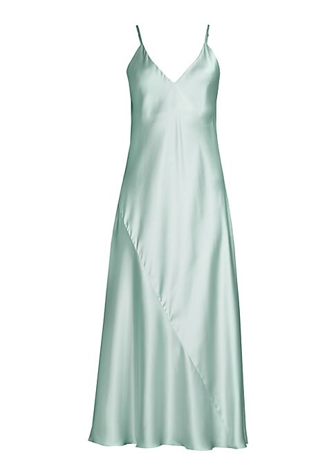 Lustrous Tea-Length Slip Dress