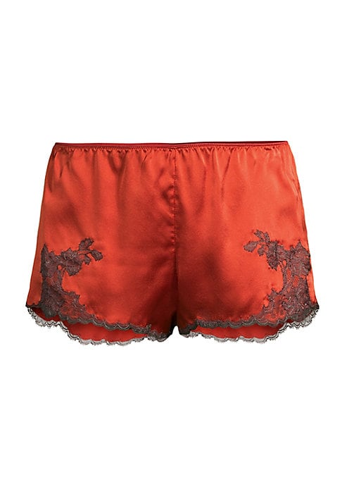 Lace-Trimmed Silk Shorts