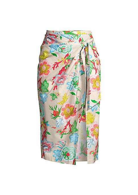 Vibrant Floral Tie Skirt