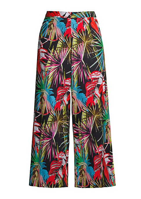 Tropical Print Flare Pants