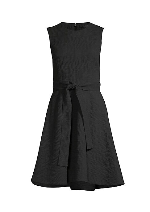 Chic Textured Belted Dress