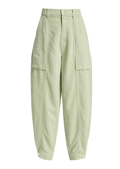 Cuffed Wide-Leg Cargo Pants