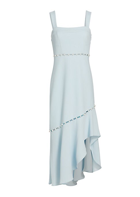 Beaded Asymmetric Midi Dress