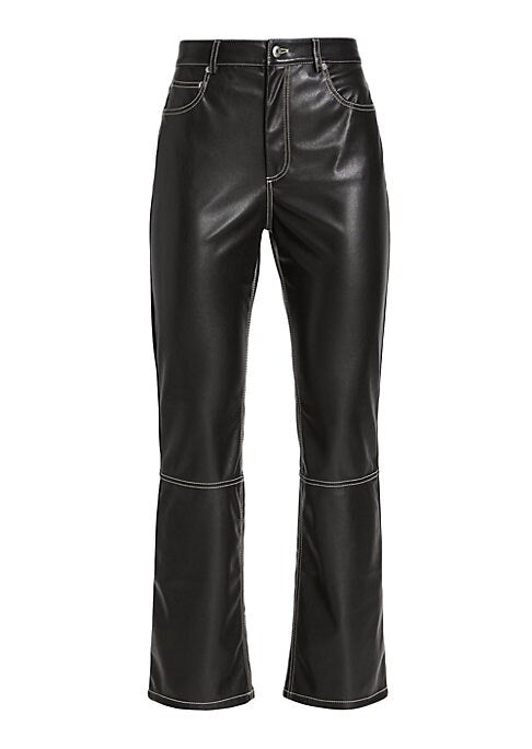 Chic Faux Leather Flare Pants