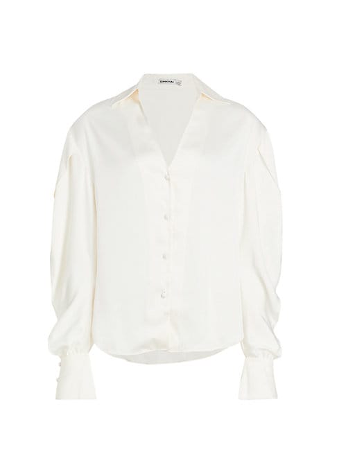 Chic Satin Button Blouse