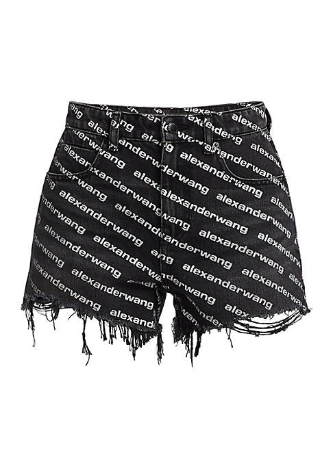 Logo Cut-Off Denim Shorts