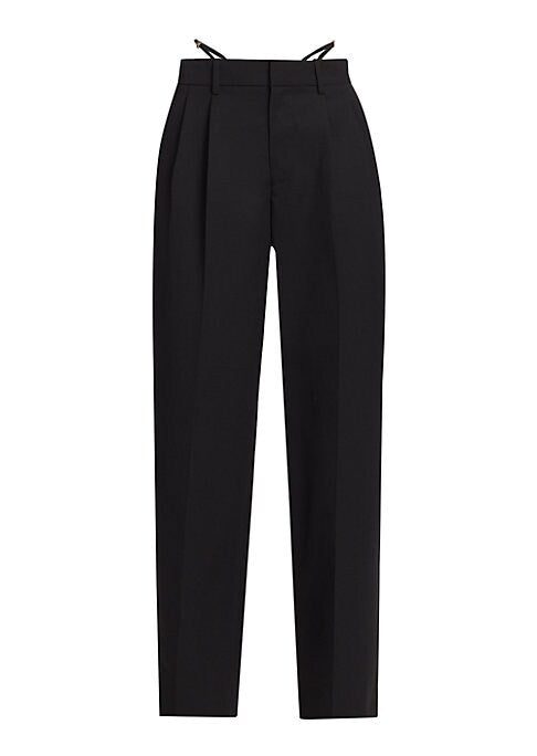 String Side Wool Trousers