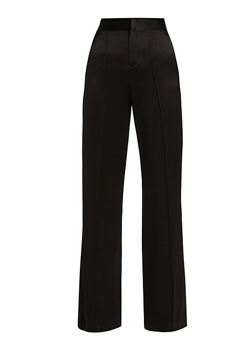 Silk Pleated Wide-Leg Pants