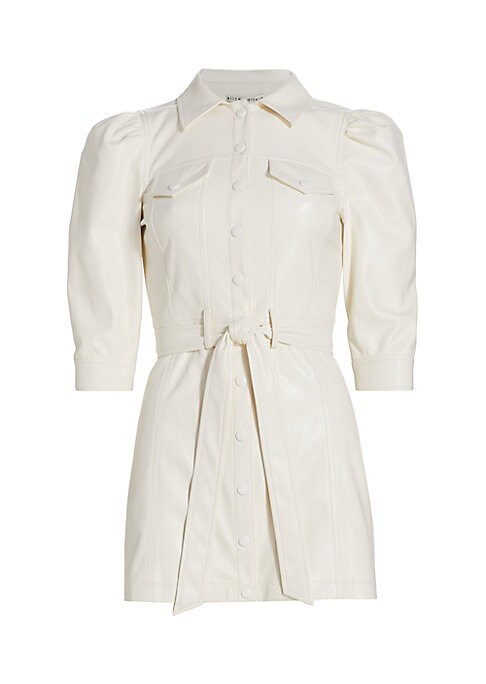 Chic Faux-Leather Minidress