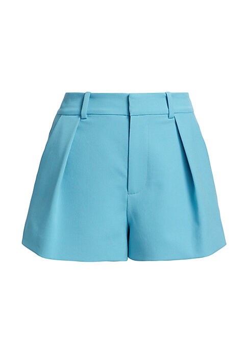 Pleated High-Waist Shorts