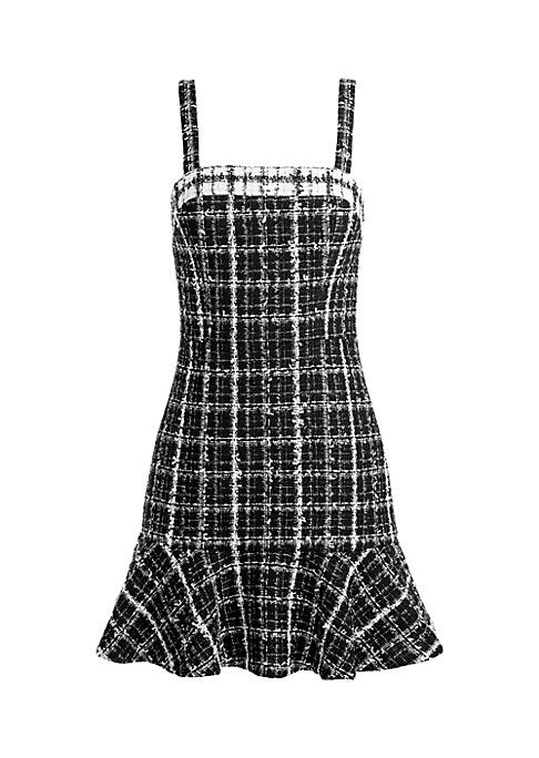 Chic Ruffled Tweed Dress