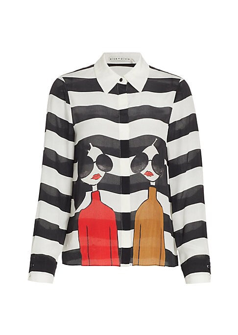 Chic Striped Silk Top