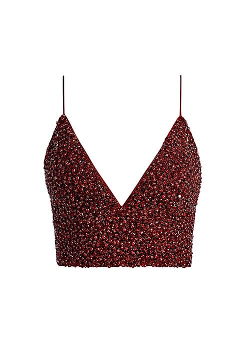 Crystal V-Neck Crop Top
