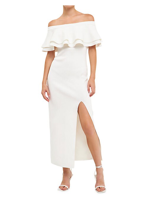 Ruffled Off-Shoulder Dress