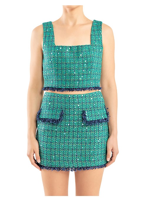 Fringed Sequin Top