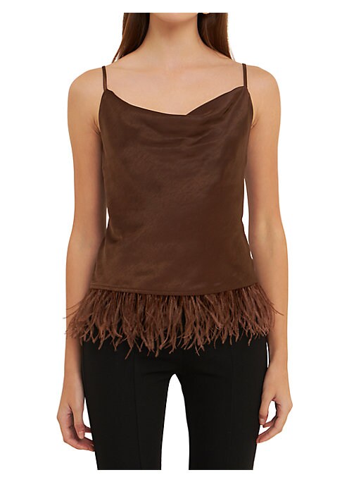 Glam Feather Cowl Top