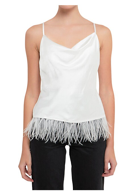 Glam Feather Cowl Top