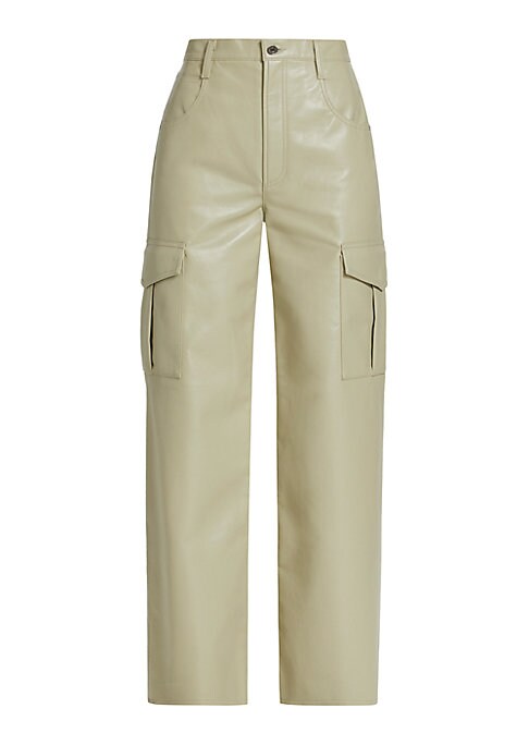 Chic Leather-Blend Cargo Trousers
