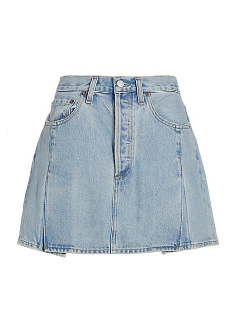 Denim Pleated Skirt