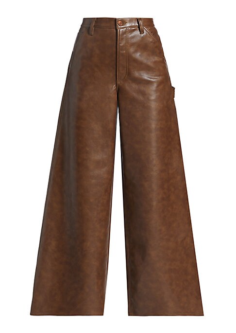 Utility Wide-Leg Leather Trousers