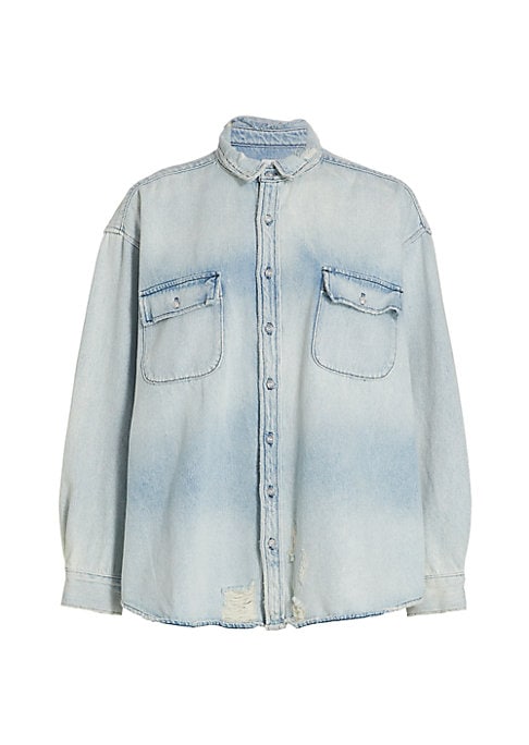 Chic Distressed Denim Shirt