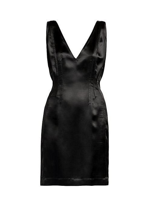 Sleek Satin V-Neck Dress