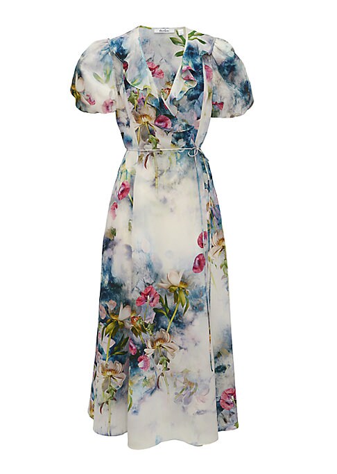 Floral Wrap Midi Dress
