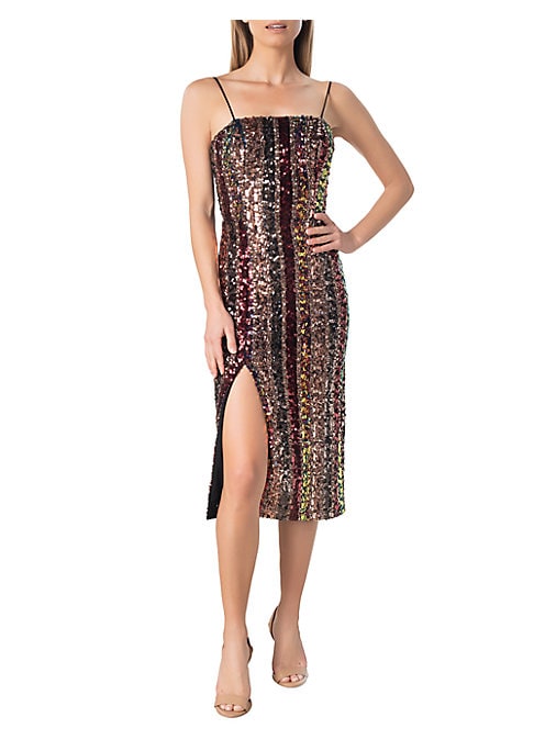 Sparkling Striped Midi Dress