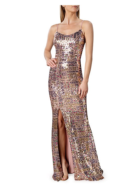 Sparkling Front Slit Dress