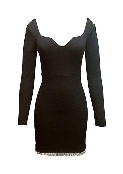 Pearl-Embellished Mini Dress