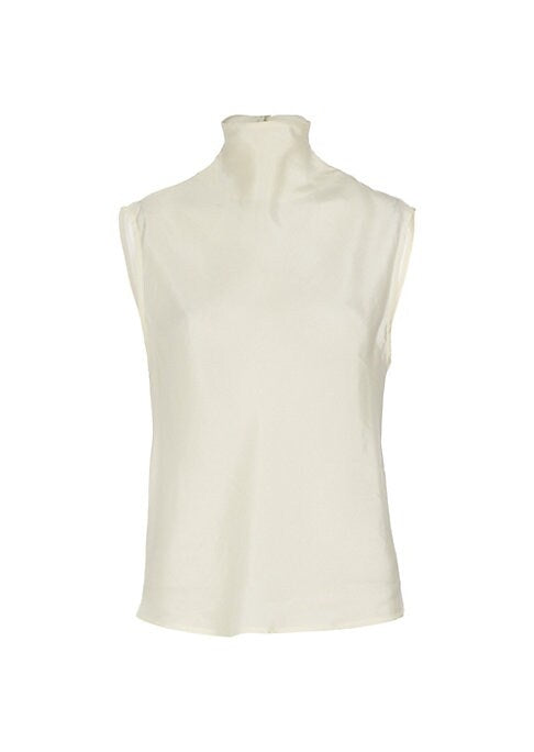 Silk Blend High Neck Top