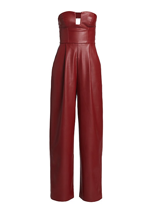 Chic Leather Wide-Leg Jumpsuit