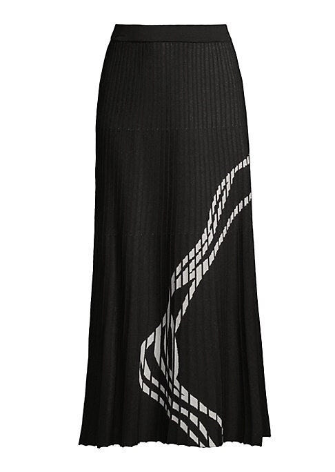 Pleated Flare Maxi Skirt