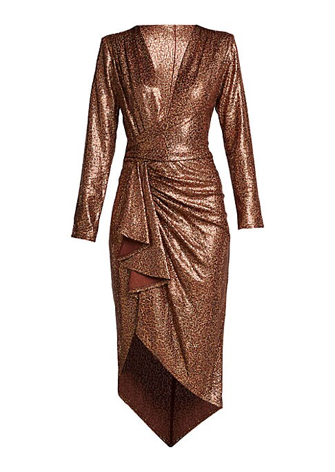 Glistening Asymmetric Midi Dress